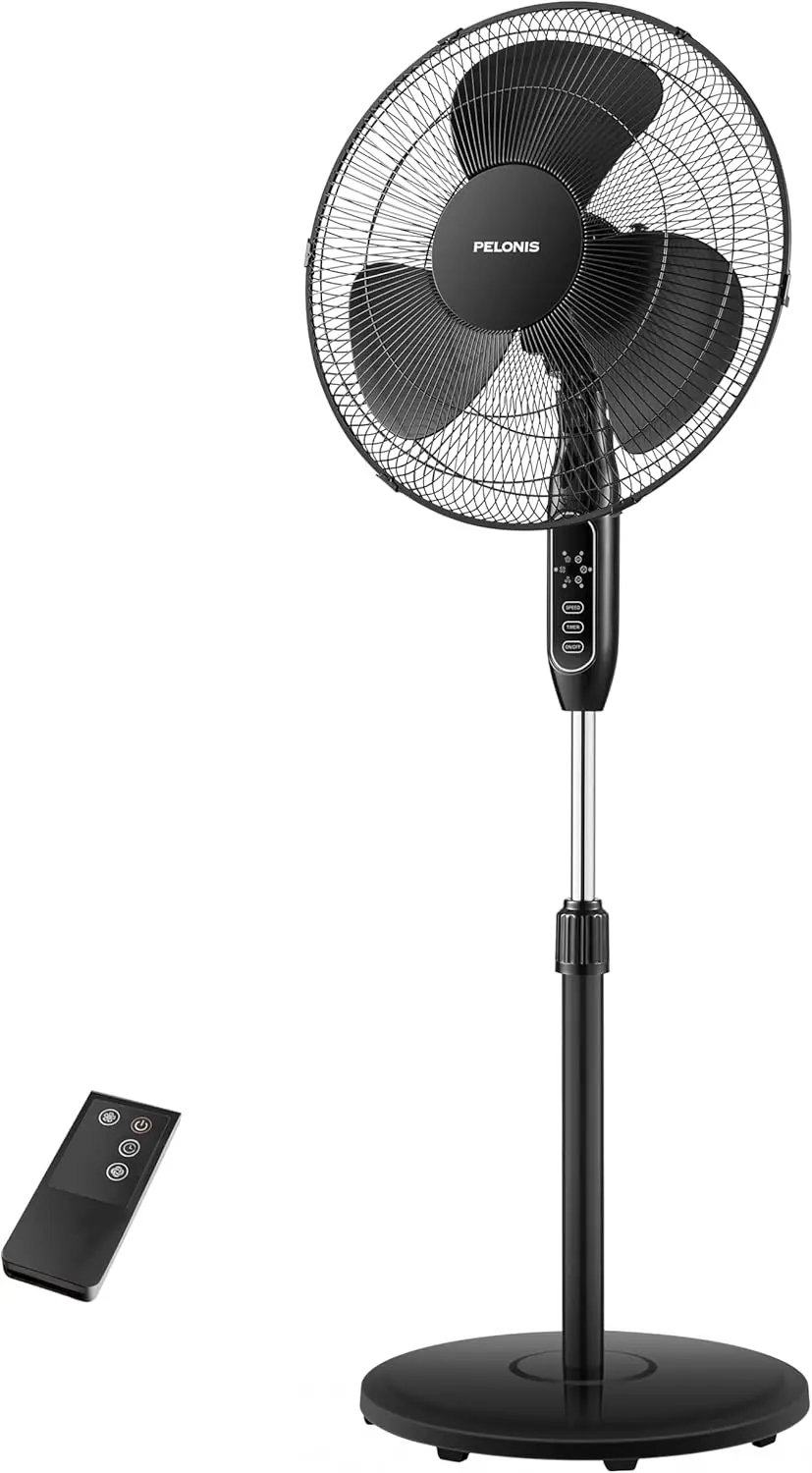 PELONIS 16_ Adjustable Oscillating Pedestal Fan with Remote for Bedroom2