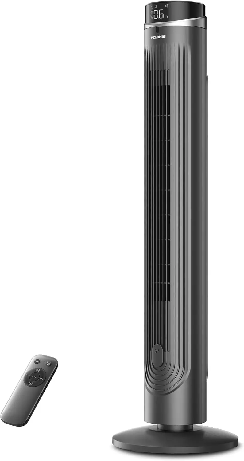 Pelonis 42-Inch Tower Fan for bedroom, Standing Fan with 90° Oscillation, 28ft_s, 5 Speeds & 4 Modes, Eco Mode, 12H Timer, 23dB Quiet, Remote Control, Easy Assembly, LED Display